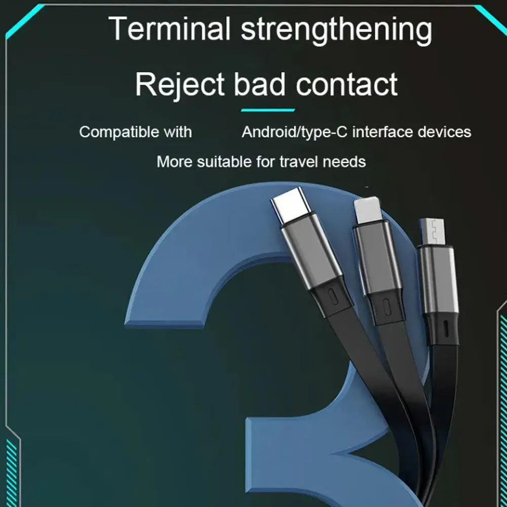 3 in 1 Multi USB Phone fast Charging and data Cable for iPhone and android