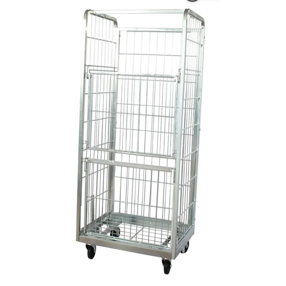 Rolling cage warehouse storage container  500KG mobile cage