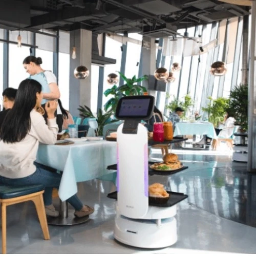 China Professional Manufacture Intelligent Restaurant Waiter Robots Selling Cheap Custom AI Smart Intelligent Robot In Restaur