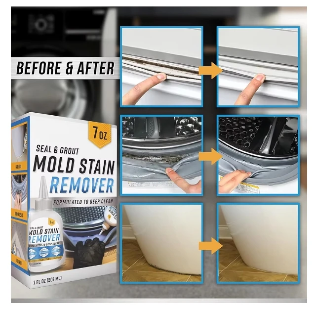 Rubber Ring Mildew Spot Tile Wall Gap Mold Stain Cleaner Fridge Gap Mold Stain Remover Gel for Washing Machine