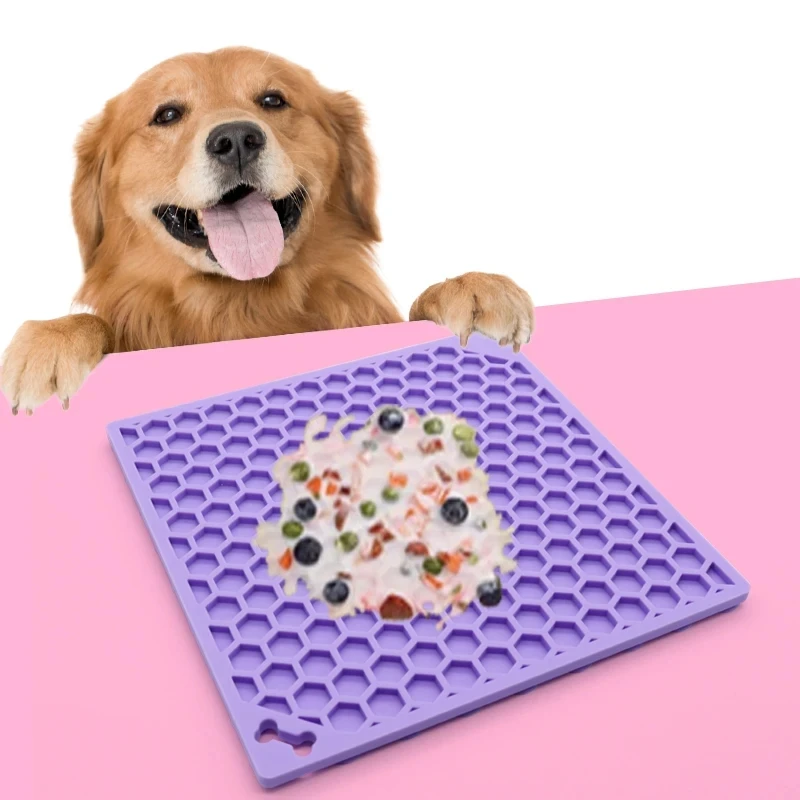 Wholesale Food Grade Silicone Sugar Honey Mold Lick Feeder Pad Anxiety Relief Slow Feeding Licking Mat for Dogs & Cats