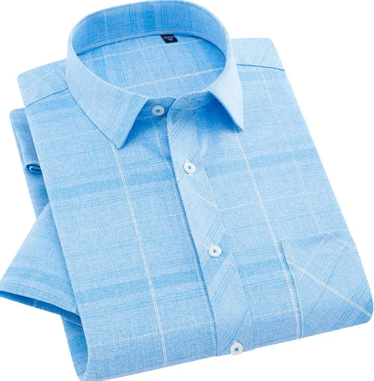 Мужские отложенный рубашки обслуживание OEM мягкая хлопковая Клетчатая Рубашка премиум-класса с длинными рукавами рубашка с короткими рукавами приталенный деловой костюм в мелкую клетку рубашки для мужчин