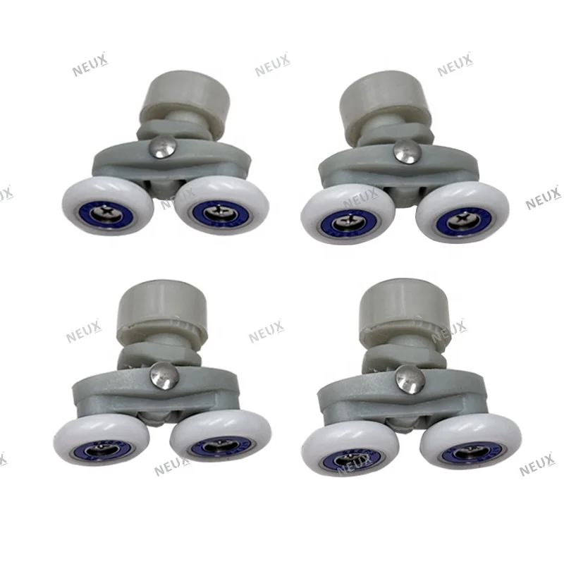 Wholesale High Quality Plastic Double Wheel Shower Room Pulley Glass Sliding Door Eccentric Rollers