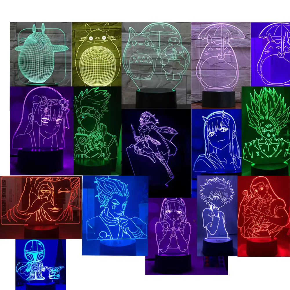 
Collectible toys customizable cartoon model 3D anime night light cake decoration action figures kids toys 