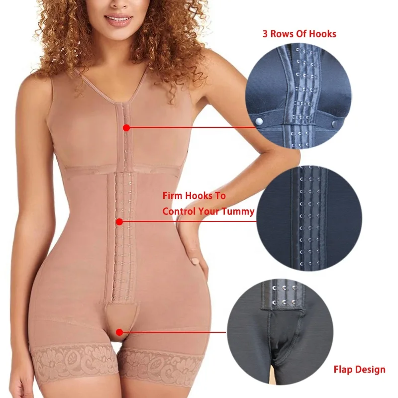Custom Logo Women Shapers Full Body Shaper Tummy Control Shapewear Stage 2 Fajas Colombianas Post Surgery Compression Girdles