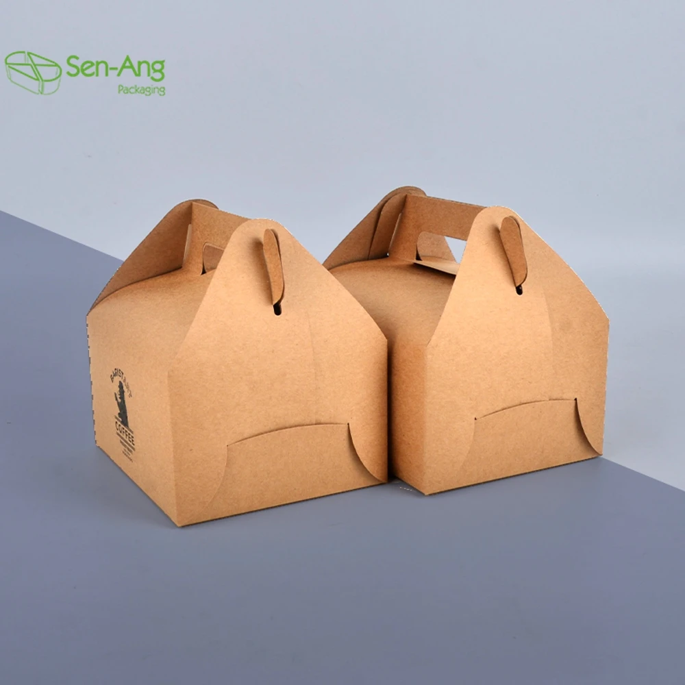 SenAng05 Лучшая цена квадратная Рождественская бумажная упаковка для кексов индивидуальная печать коробка свадебного торта гостей