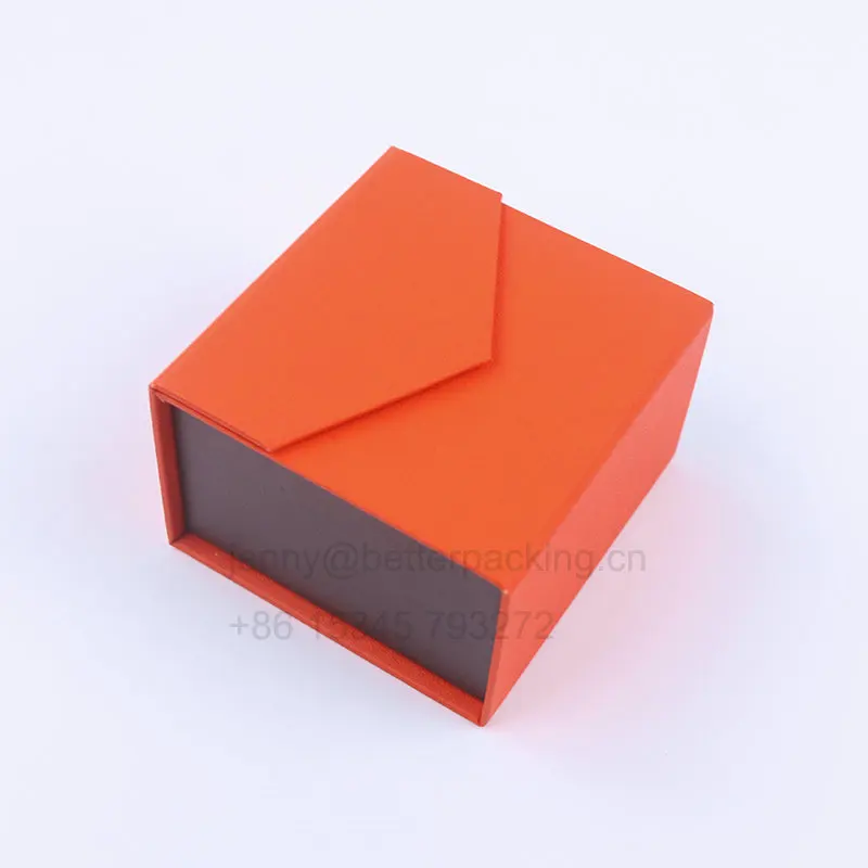 
Custom Orange Book Magnetic Gift Packaging Cardboard Jewellery Ring Box 