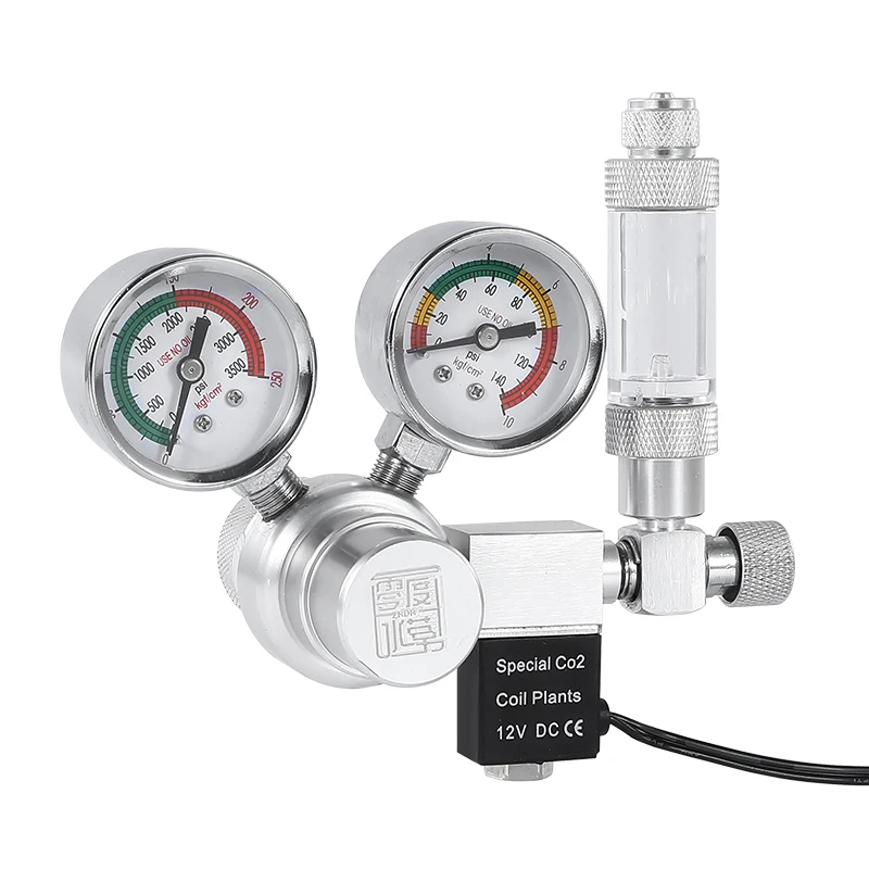 OEM co2 reducing valve aquarium grass tank pressure reducer electromagnetic large double table co2 regulators Aquarium