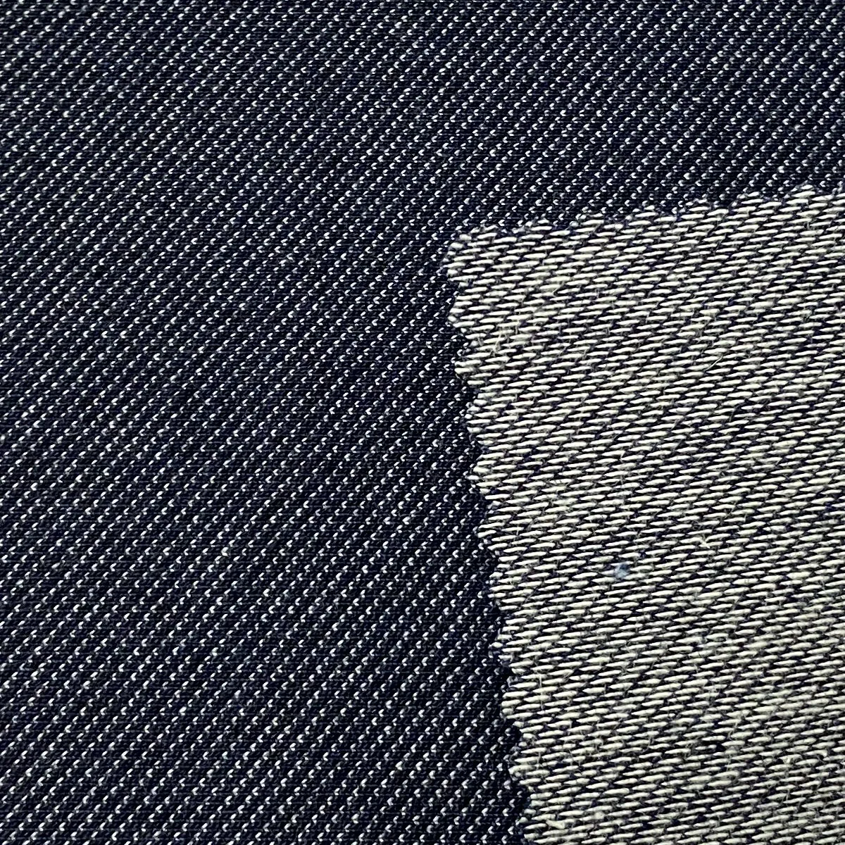 
Twill Knit Cotton Indigo Yarn Dyed Unwashed Selvedge Jeans Fabric 
