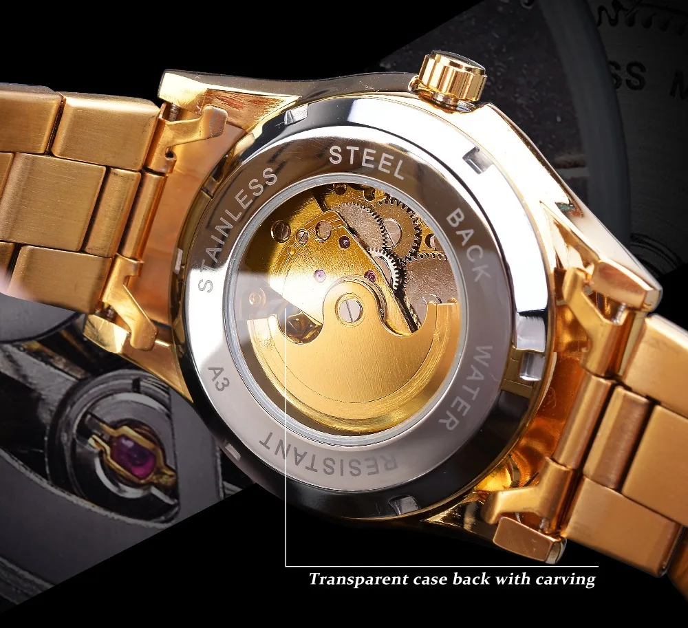 Winner Watch SLZg105 Luxury Automatic Mechanical Watches Men Wrist Gift Watches Stainless steel Wristwatch Relogio Masculino