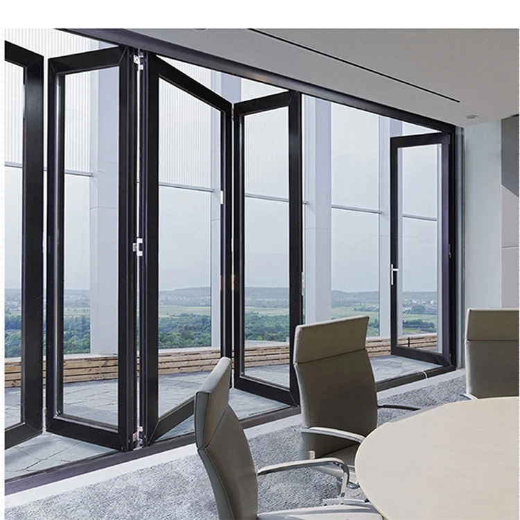 Hot sale water tight accordion doors folding Seamless welding folding glass door with The store