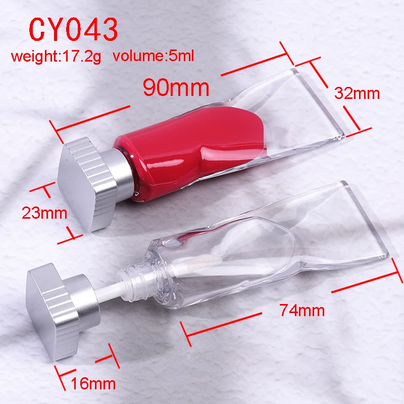 CY043 In Stock 2pcs Newest Toothpaste 5ml Matte Silver Private Label Lipgloss Tubes Flat Small Plastic Lip Gloss Tubes