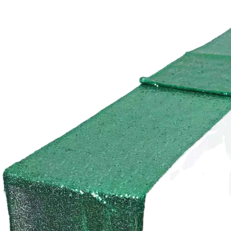 Sparkly Wedding Party Decor bright green sequins table runner