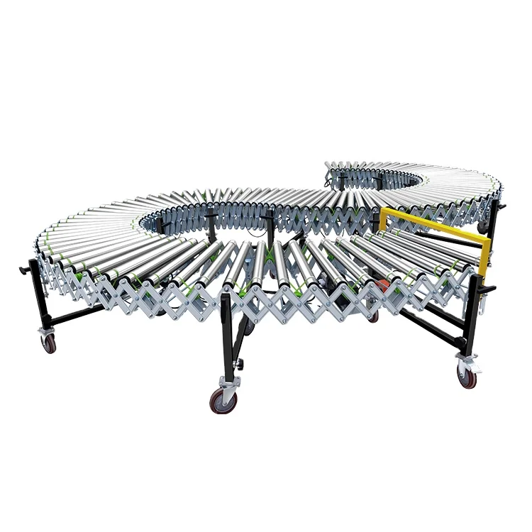 Motorized Warehouse Expandable Telescopic Roller Conveyor in Container