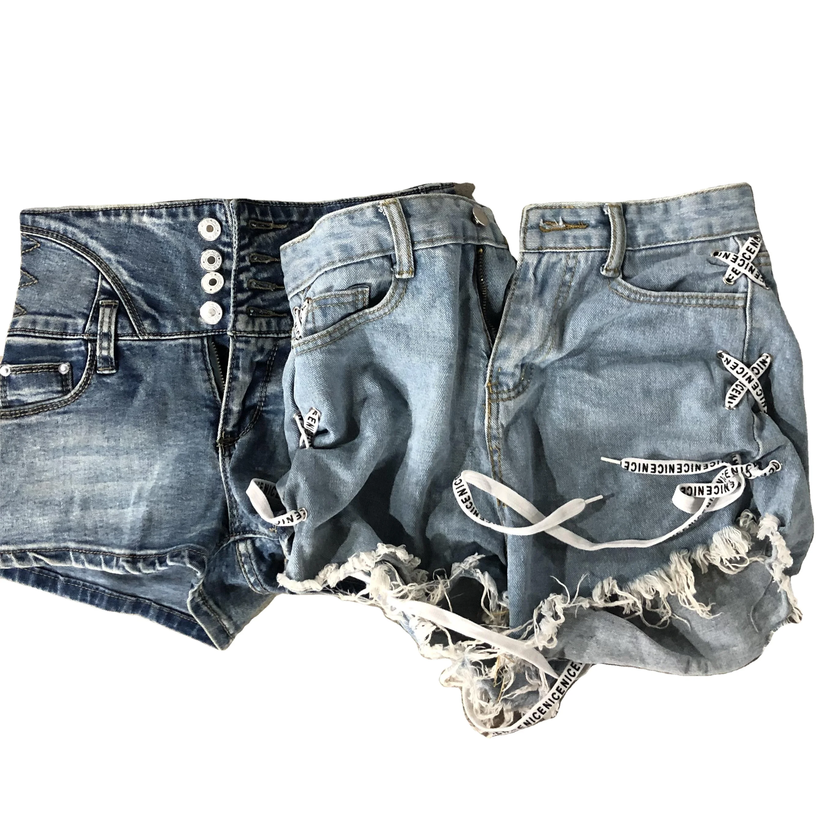 Hot selling ukay ukay women bea clothing second hand ladies sexy jeans short high waist mixed in bales
