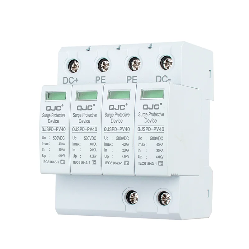 Устройство защиты от перенапряжения QJC 4p 4 полюса SPD 20kA 40kA 1000V DC Защита от перенапряжения