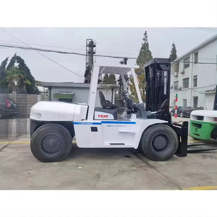 Used Tcm forklift 10 Ton diesel forklift for sale,6m high mast 10 ton TCM FD100 10T cheap price sale