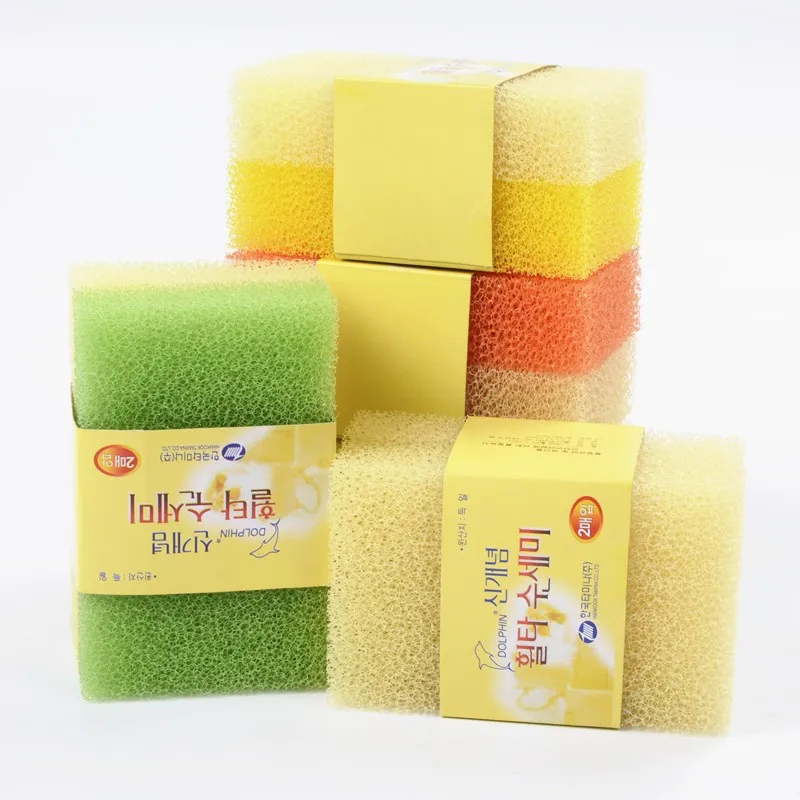 DS1976 Loofah Dish Sponges For Washing Dishes Polymer Foam Absorbent Luffa Cleaning Sponge Kitchen Sponge Pack