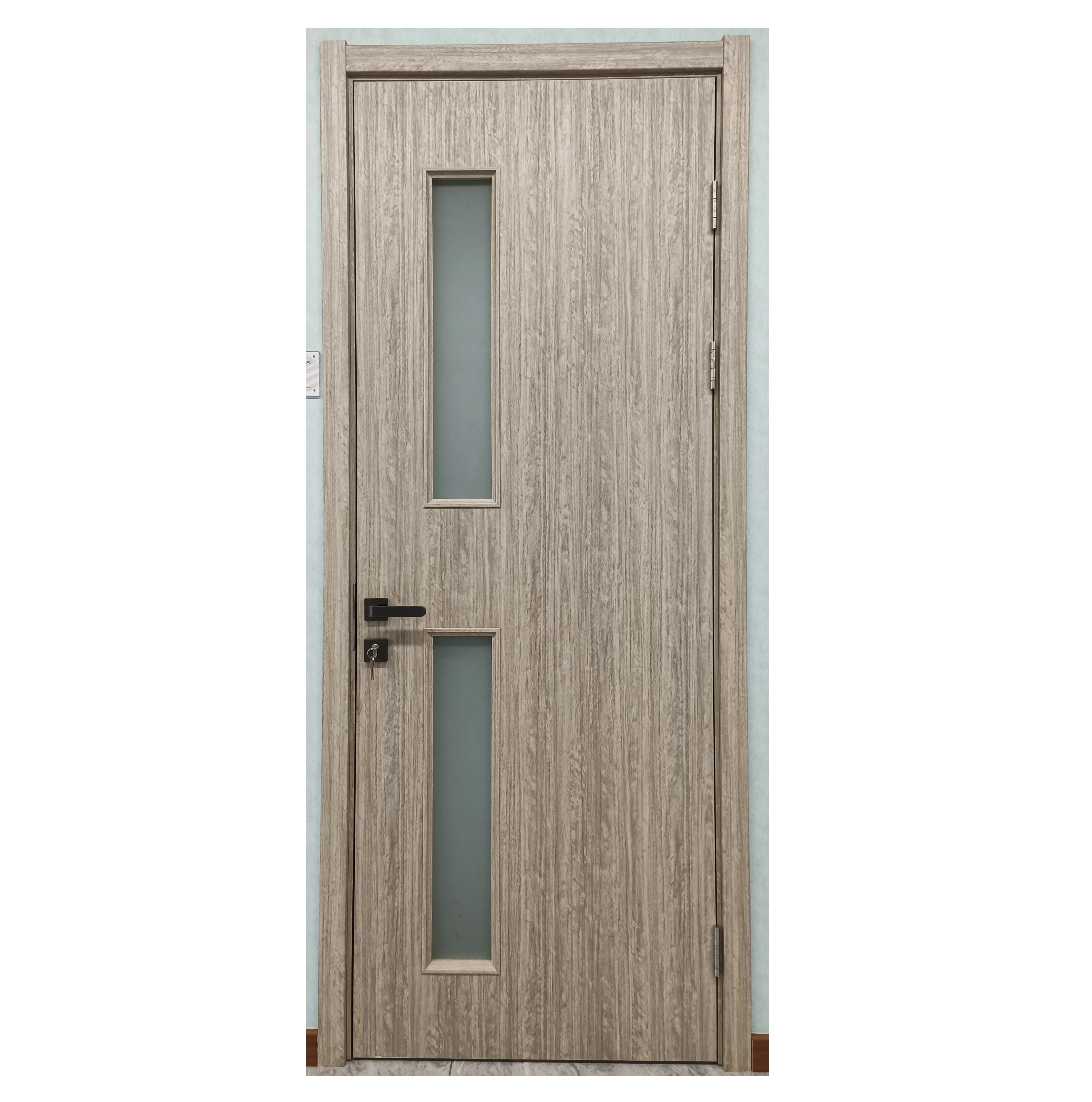 Belsonwpc  Bowdeu Factory Morden Design Soundproof WPC Prehung Interior Veneer Slab Doors Solid Wooden Moulded Door