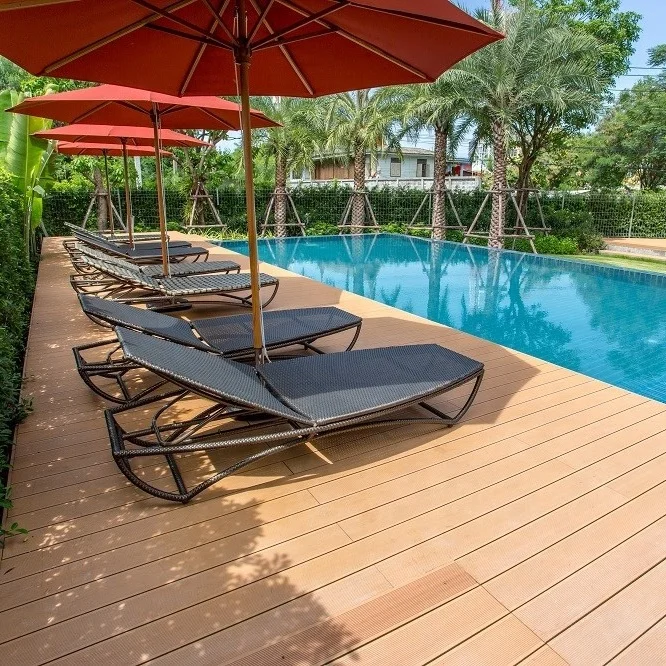 GRINWOOD Anti-slip Waterproof WPC Flooring outdoor wpc decking Swimming Pool Co-extrusion wpc flooring