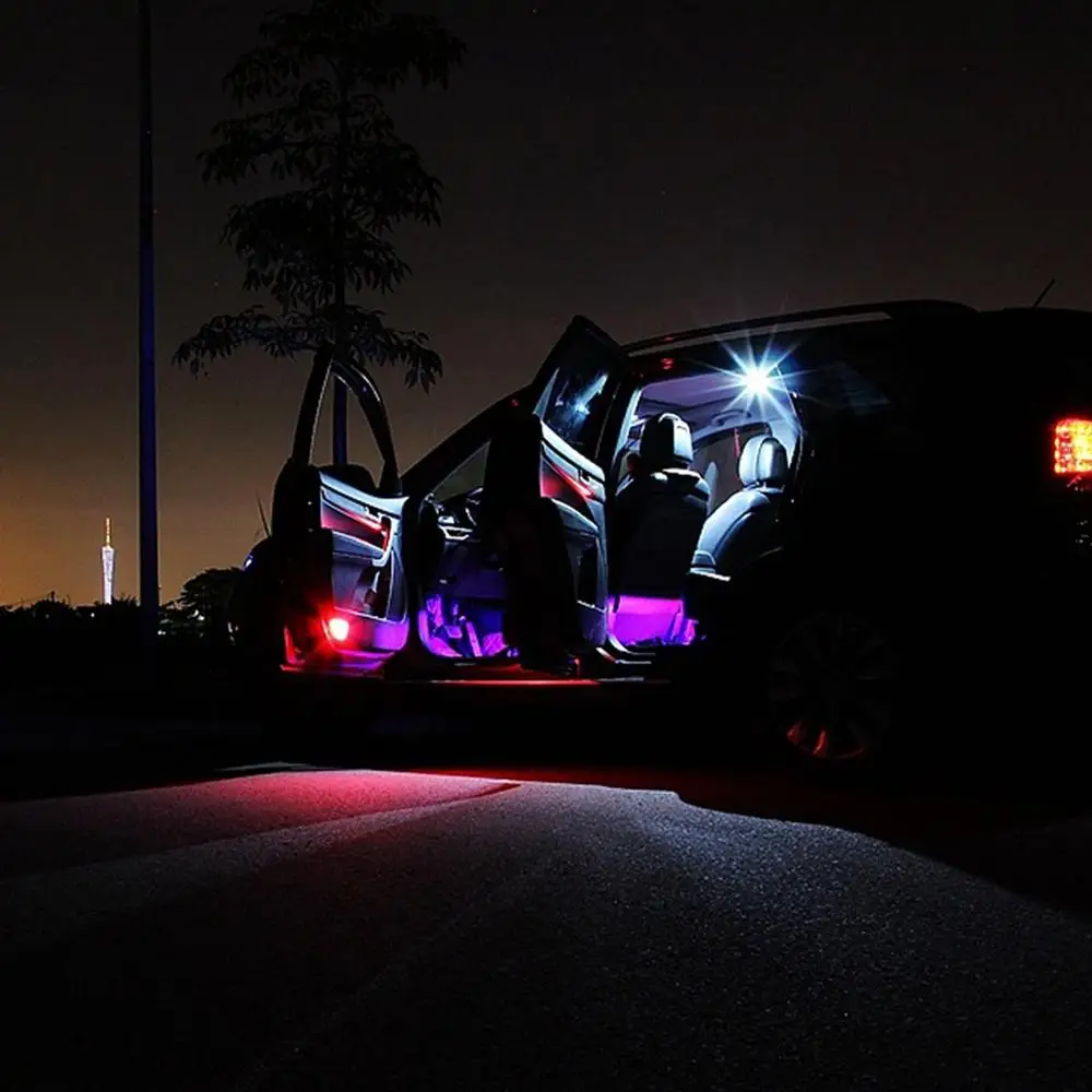  Luces De Carros украшение LED Para авто освещение окружающей среды музыка атмосфера автомобиля светодиодная лента Автомобильный Интерьер