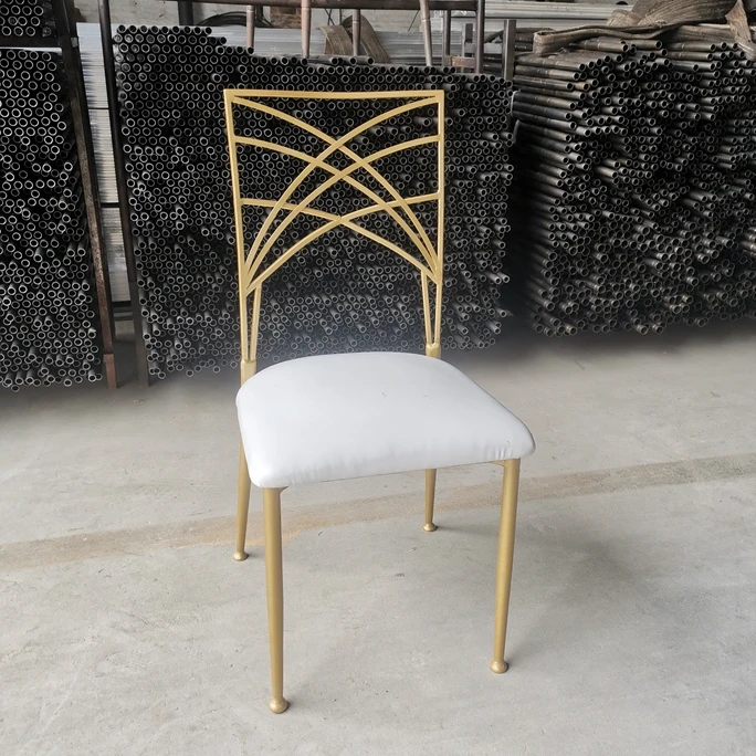 New resin shiny gold new back chair for event party rental wedding chairs