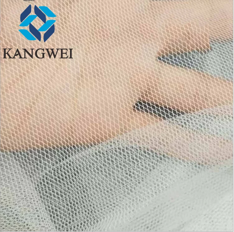 High Quality 50D Polyester Mesh Fabric Hard Stiff Warp Knitting Net for Wedding Dress Petticoat Fabric
