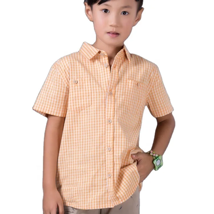 
ready to ship boys shirts cheaper price kids boys yarn dyed check woven shirt in stock 