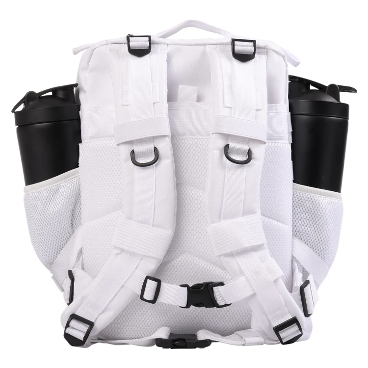 Custom mini white outdoor travel backpack gym bodybuilding athletic backpack with water bottle