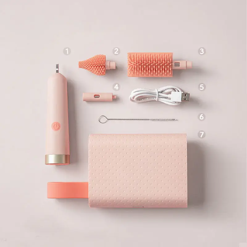 High Quality Household Electrical Cleaning Portable Washing Electric Scrubber Dish Wash Silicone Spin Motor Cup Brush