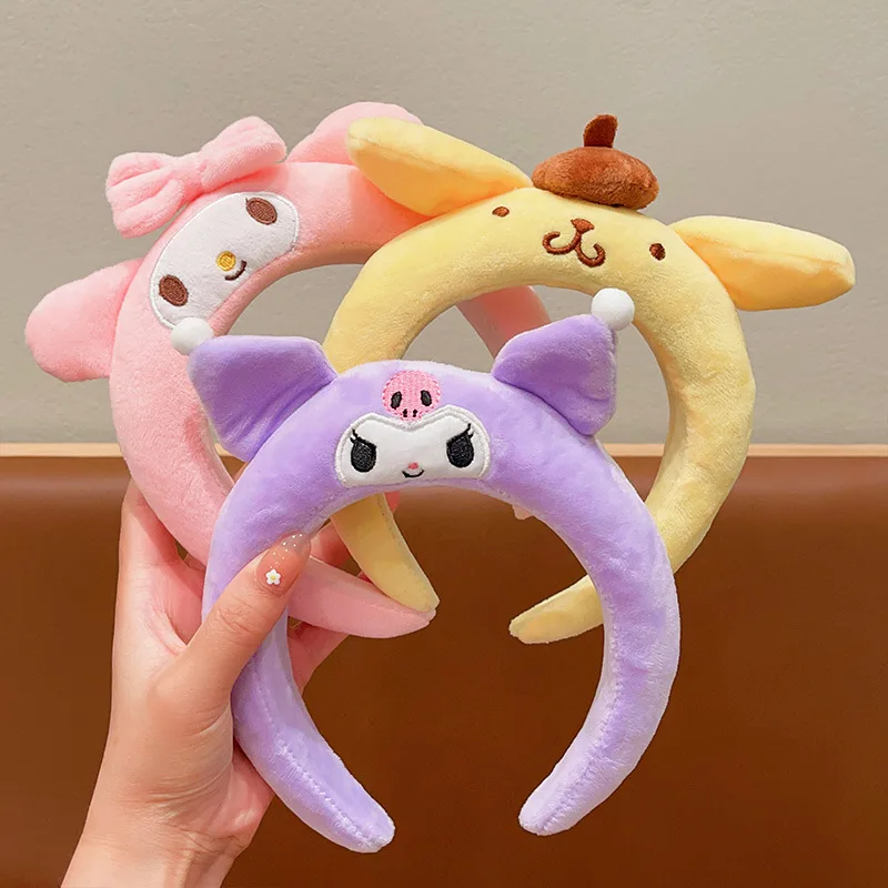 Лидер продаж плюшевая повязка на голову Kawaii Sanrioed Kuromi My melody Cinnamoroll японское аниме Лолита косплей заколка для девочек подарки
