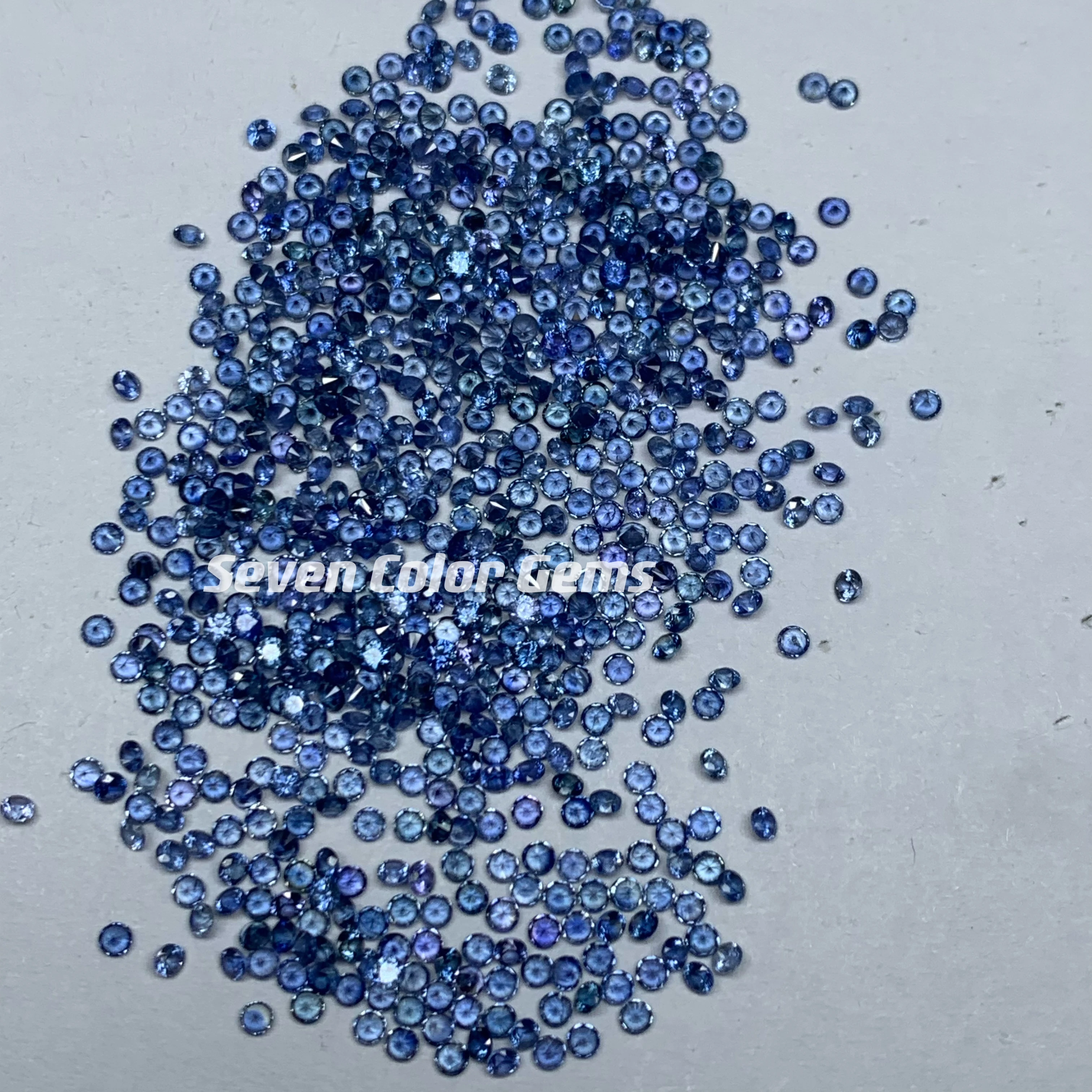 0.8mm-2.0mm Natural Blue sapphire stone, sea blue color,elegant,high quality Round Shape  loose sapphire stone ,raw gemstone