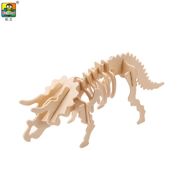 Puzzle triceratops dinosaurs DIY  triceratops paint toy dinosaur skeleton excavation kit wooden children game color dinosaur toy