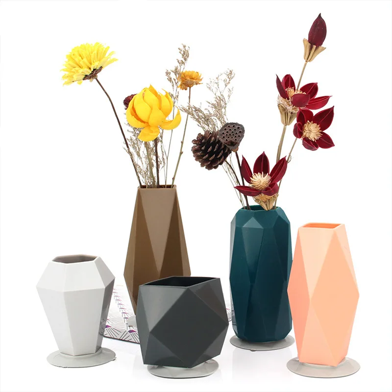 Silicone Vase Silicone Flower Vase Plant Flower Pot with Strong Suction Cup Flower Vase