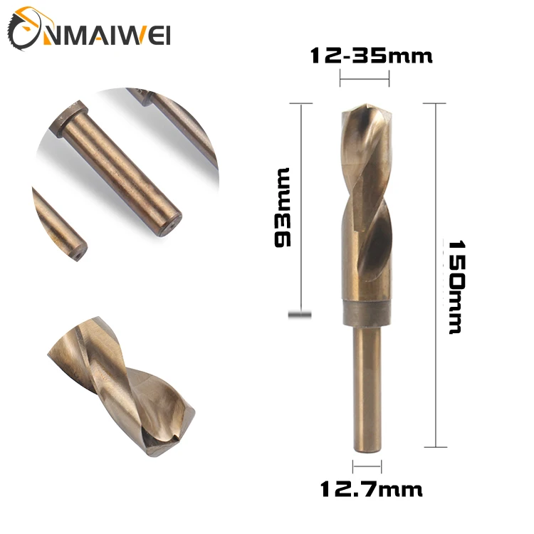 1/2 small handle high speed steel twist drill 12.7mm milling machine electric drill shrink shank drill