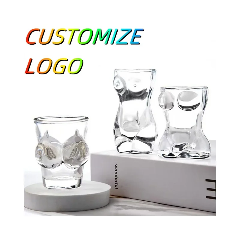 Wholesale Stocked Creative Custom Logo  lead free Body Shape souvenir fancy sexy bikini shot Glass