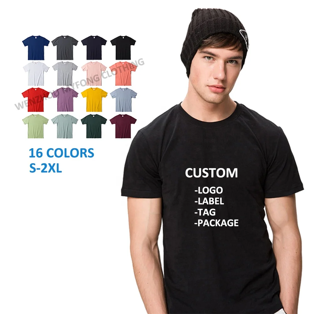 Wholesale Blank Tee Shirt Custom 100% Cotton TShirt US Size Plain Soft Unisex Puff Print Logo T Shirt