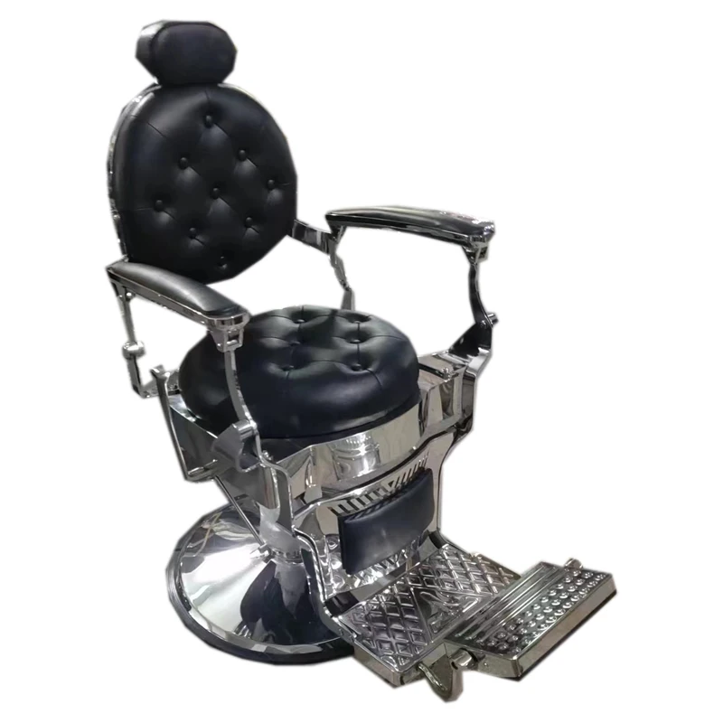 READY TO SHIP Heavy Duty Sliver Old Style Barber Chair Salon Chair Royal Chair Can Hold 400kgs Weight