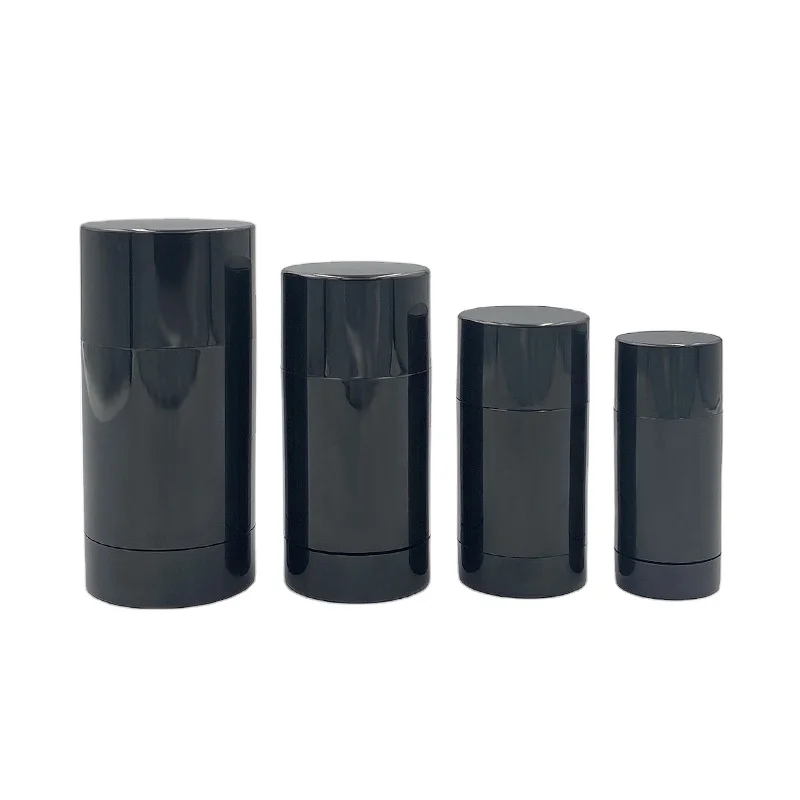Round Twist Up Plastic Deodorant tube 15ml 30ml 50ml 75g black deodorant stick container