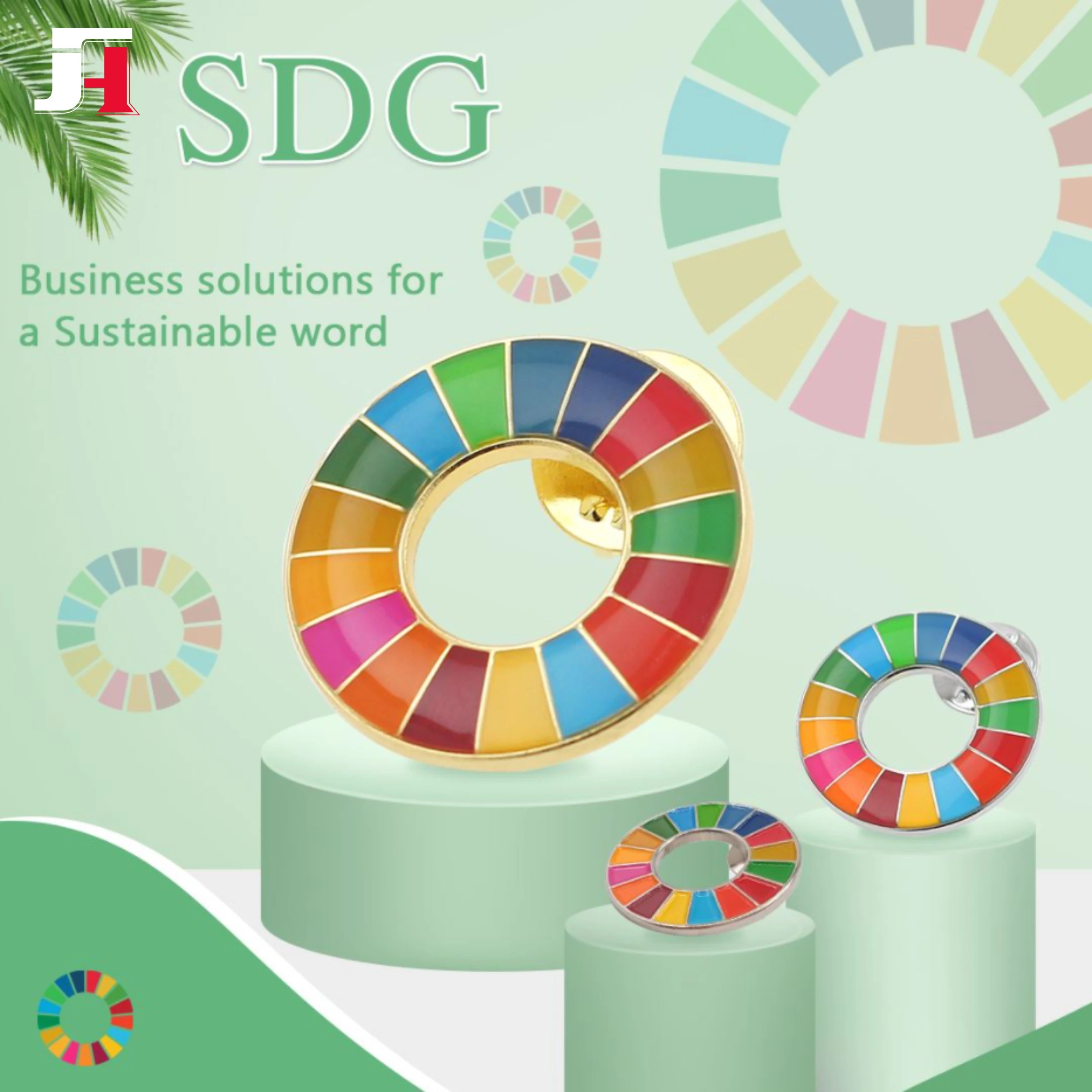 Manufacturer Hot sell High Quality SDG Enamel Pin Mark Professional SDGs Lapel Pins with epoxy custom