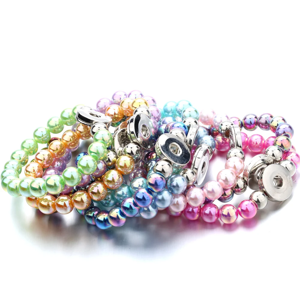 R.Gem. Wholesale Customized New Design Alloy Jewelry 18mm Snap Button Sublimation Snap Charm Bracelet