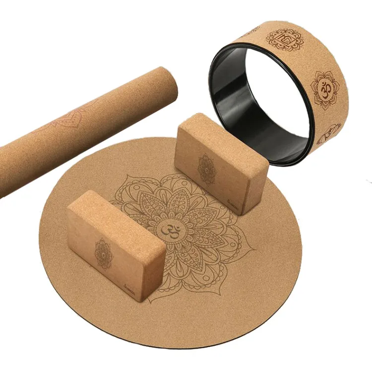 Increase Strength Flexibility Perfect Yoga Roller,Backbends Stretch Back Pain Cork Yoga Wheel