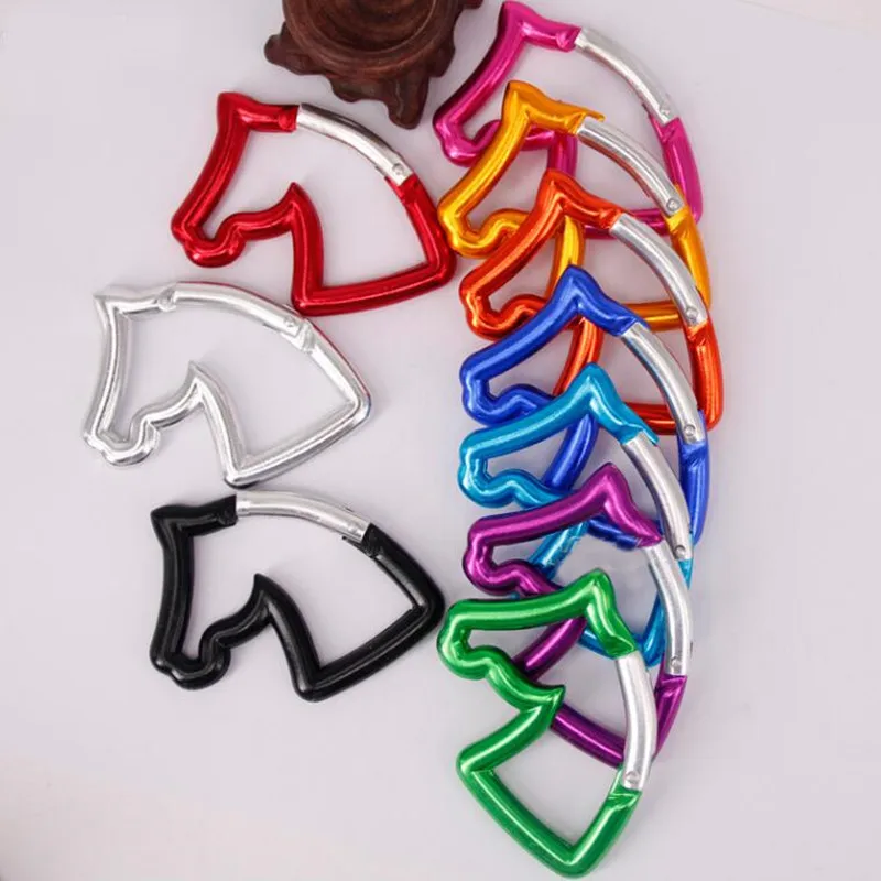 HXY Very Cute Promotional Wholesale Horse Head Shaped Carabiner Horse Carabiner Keychain For Hiking, Camping