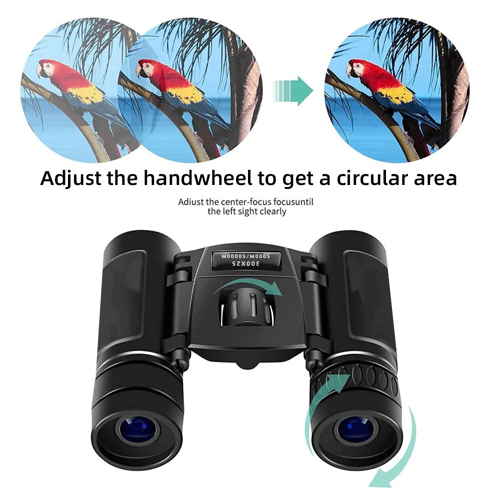 300x25 binoculars, portable, foldable, low-light night vision, high-definition, and high-power outdoor use