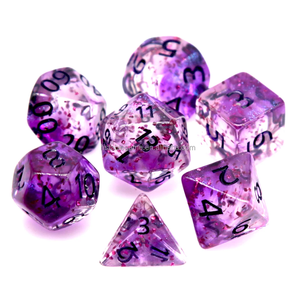 Hot Sale HS 16mm Polyhedral Resin DND Dice Set Custom Dungeon Dragon Design for Role Playing Games Stone Material Wholesale