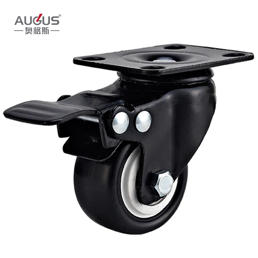 Колесные диски AGS-03 из черного полиуретана с черным лаком, 1,5 дюйма, 2 дюйма, 2,5 дюйма, 3 дюйма, легкое колесо с двойными подшипниками