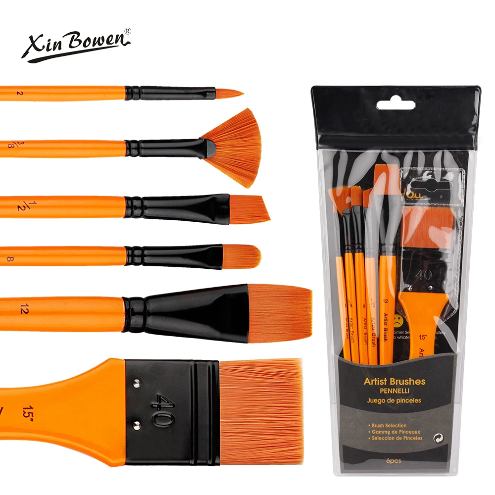 Xin Bowen Art Supplies High Quality Paint Brush With PVC Bag Artistic Paintbrushes For Oil Acrylic and Watercolor Painting
