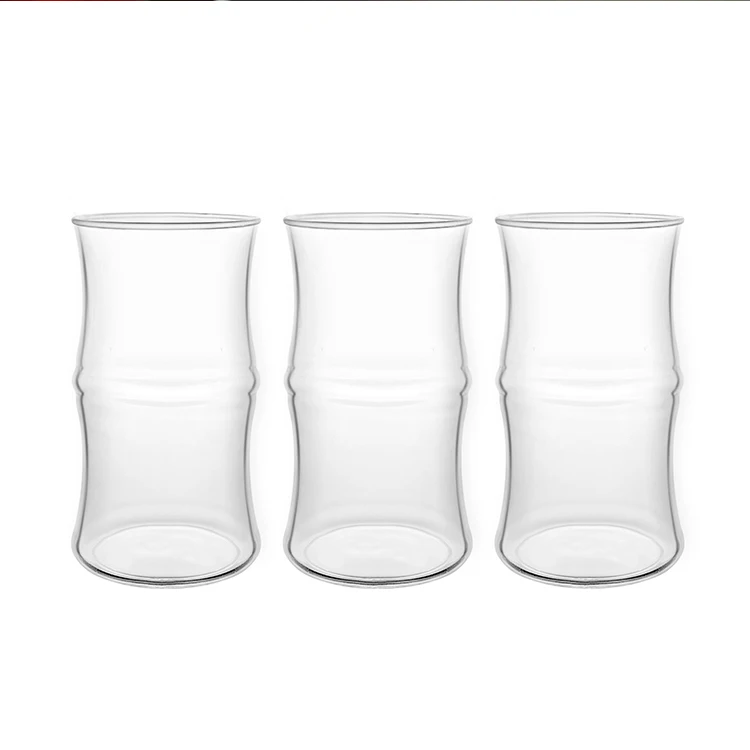 Transparent Premium Borosilicate Glass Bamboo Shape Coffee Mugs
