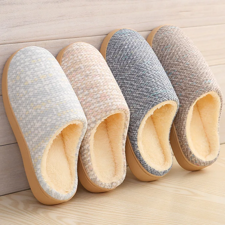 Unisex Fashion Indoor Home Winter Plush Furry Slipper Women Slippers Girl Non-slip Soft Warm House Bedroom Shoes Men Slipper Fur