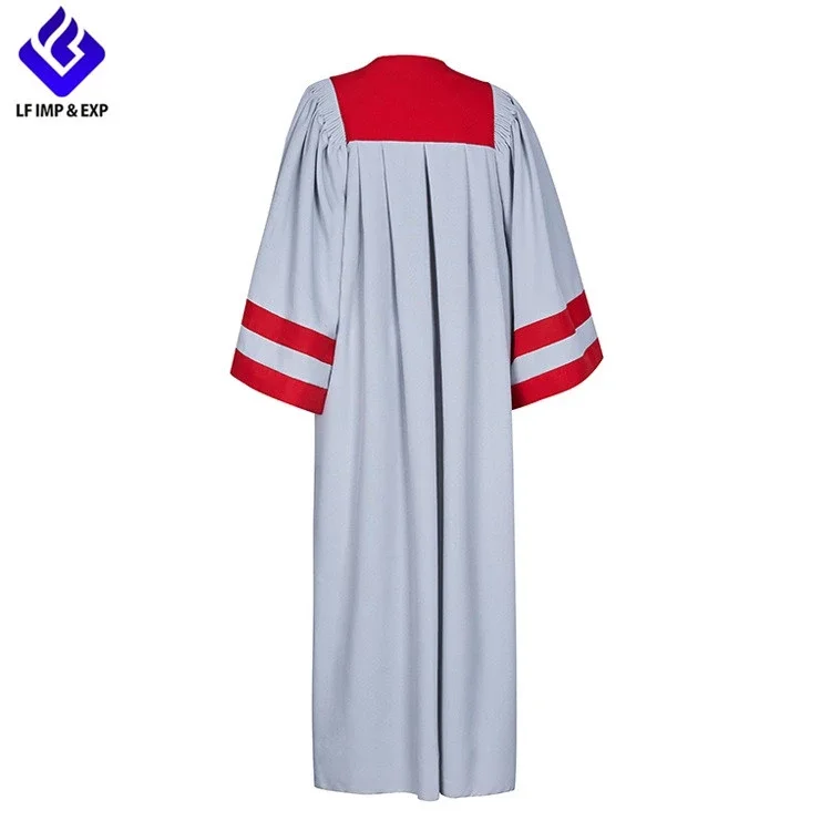 
Wholesale Best Selling Matte Choir Robe in Gray and Red 